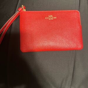 Coach Leather Small Corner Zip Wristlet